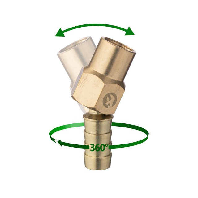 Шарнир поворотный внутренняя резьба 1/4" на шланг 12мм, латунь STORM ...