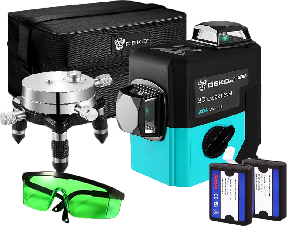 Лазерный уровень 3D DEKO ЗЕЛЕНЫЙ ЛУЧ 12 линий (LP12165) – фото, отзывы ...