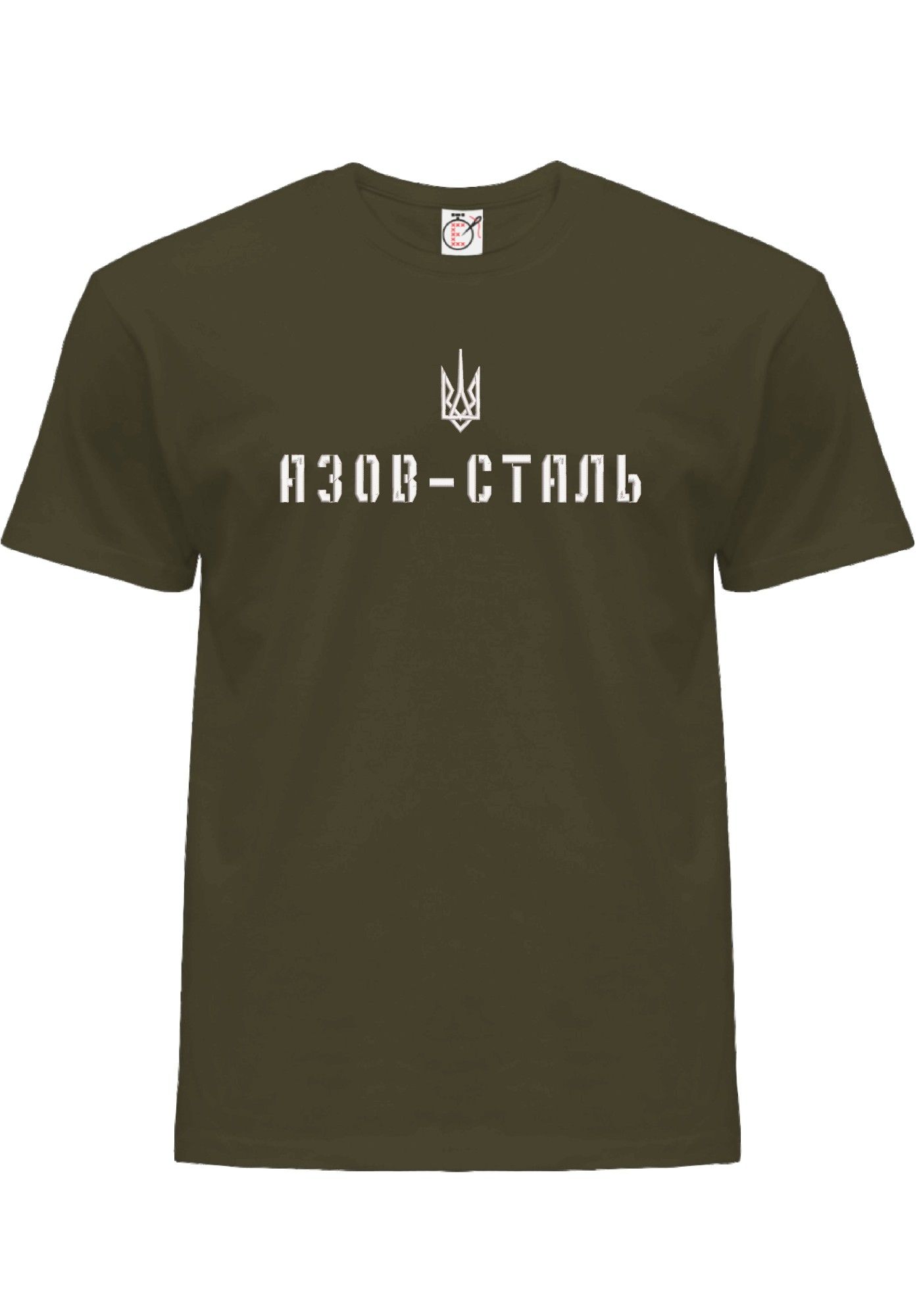 Футболка Embroshop з Вишивкою АЗОВ - СТАЛЬ Хакі L (FU019P-23 ...