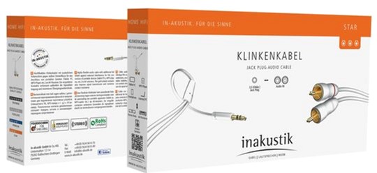 

Кабель Inakustik Star 3.5mm Mini Jack > 2 x RCA white 0.5 м (3100005)