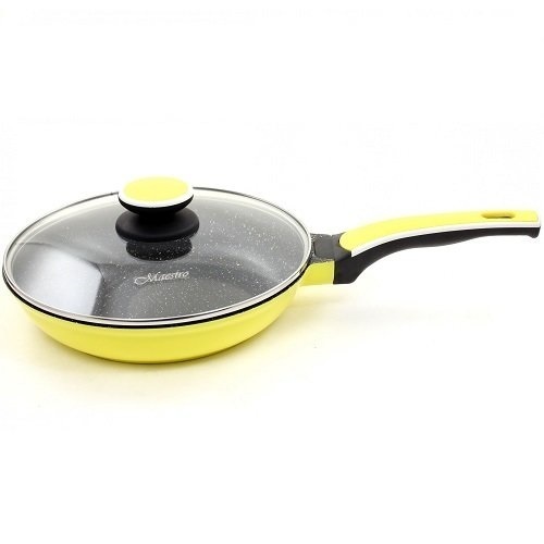 

Сковорода традиційна з кришкою Maestro 28см 1220-28-MR yellow
