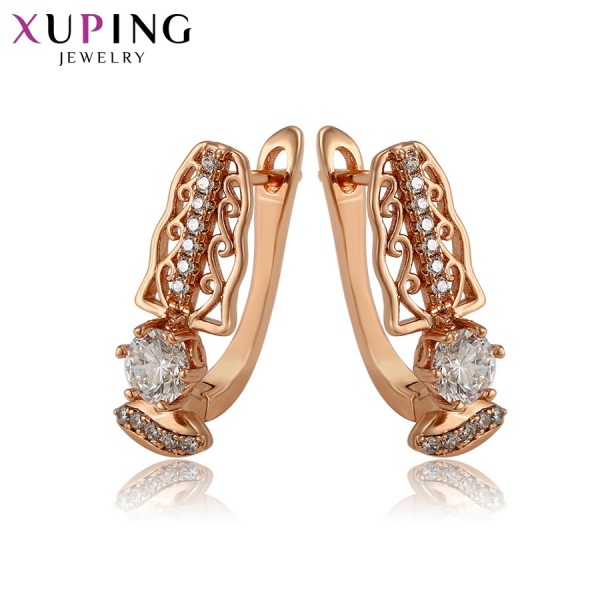 

Серьги Xuping с белыми фианитами розовая позолота 6497000
