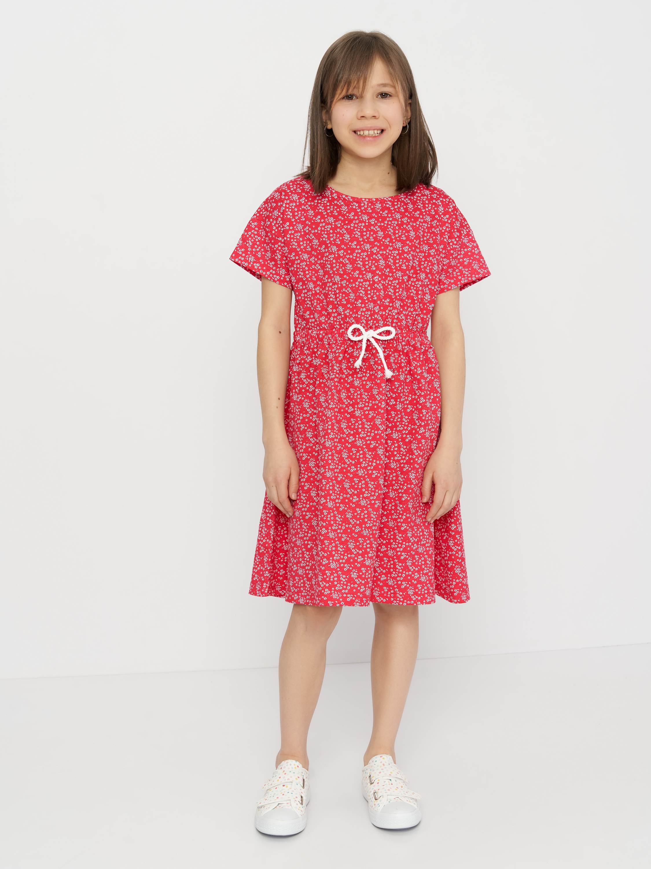 Акция на Дитяча літня сукня для дівчинки Minoti 10KDRESS 2 36243JNR 104-110 см Червона от Rozetka