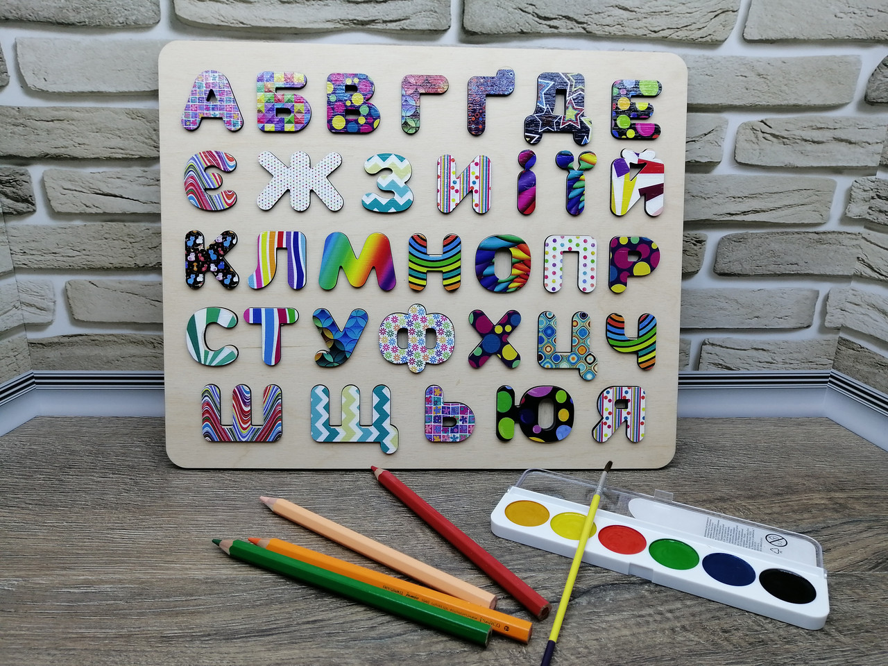 

Азбука WoodenStyle разноцветная