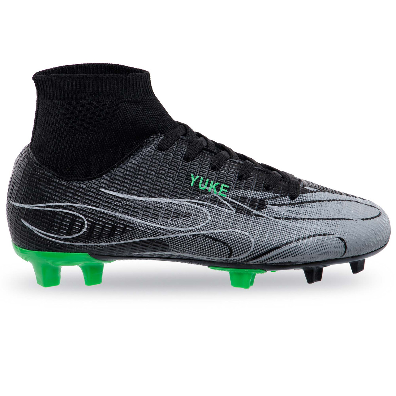 Бутсы футбольные с носком Zelart Yuke 2607-39 размер 44 Black-Green от ...