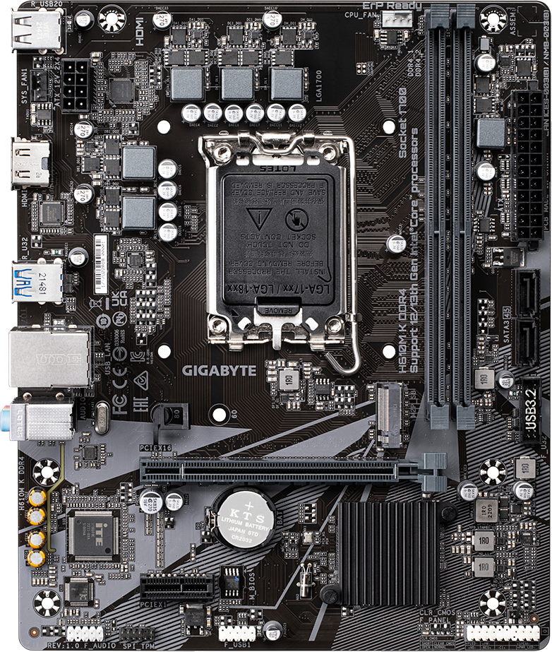 Материнская плата Gigabyte H610M K DDR4 (s1700, Intel H610, PCI-Ex16 ...