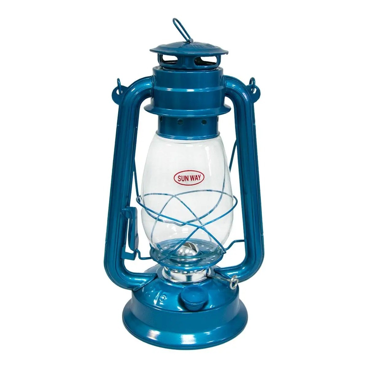 Велика гасова лампа "Sun Way 215" 30см Блакитна настольна керосинова ...