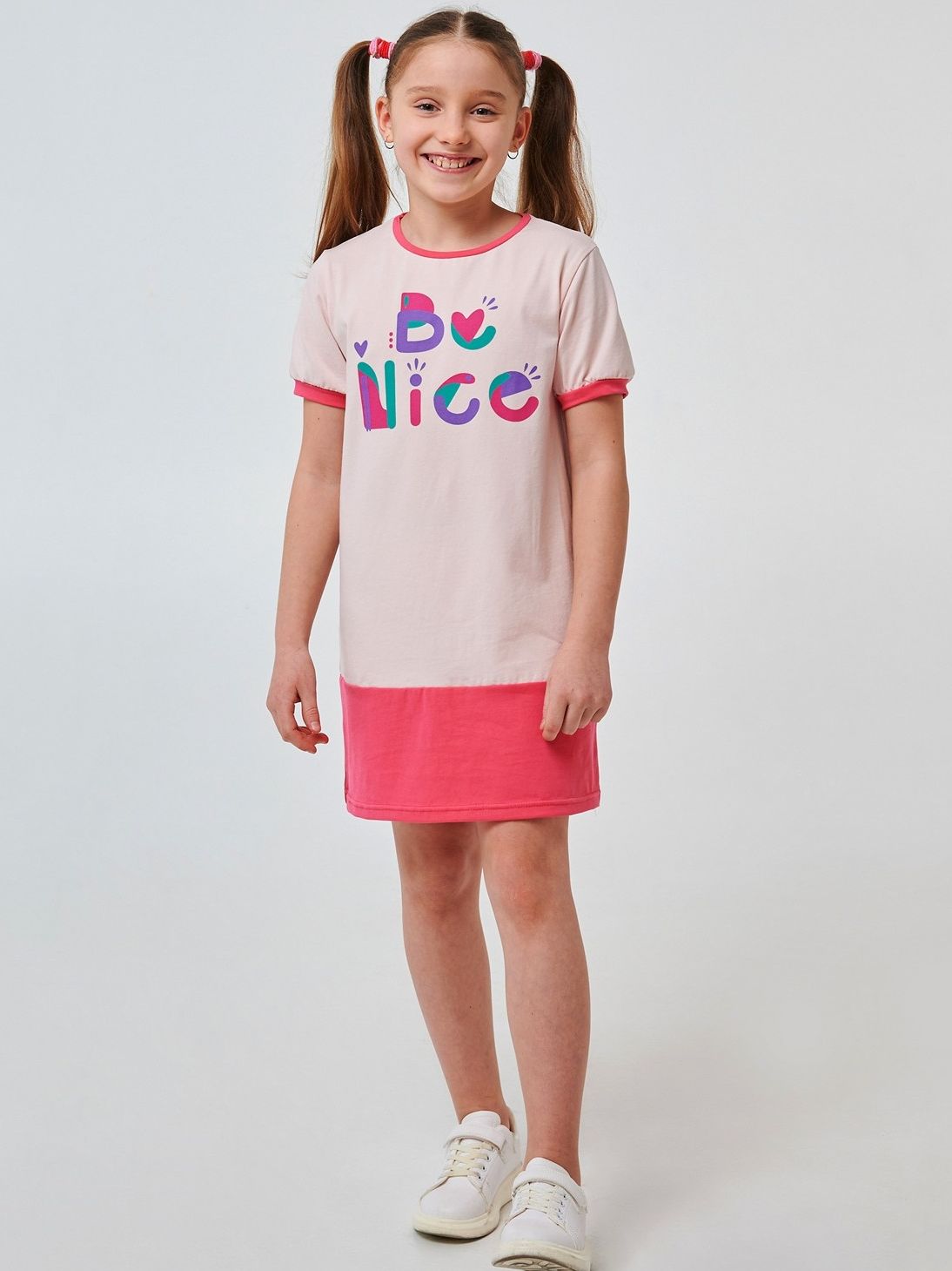 Акція на Дитяча літня сукня для дівчинки Smil Яскраве життя 120375 122 см Кремово-Рожеве від Rozetka