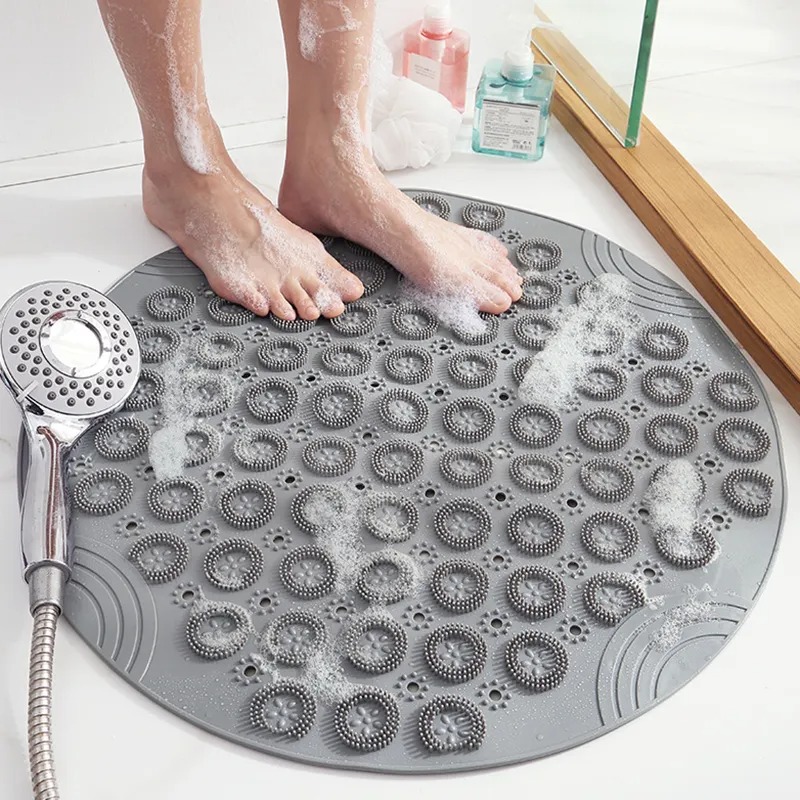Коврик круглый силиконовый антискользящий для ванны и душа Bathlux 55* ...