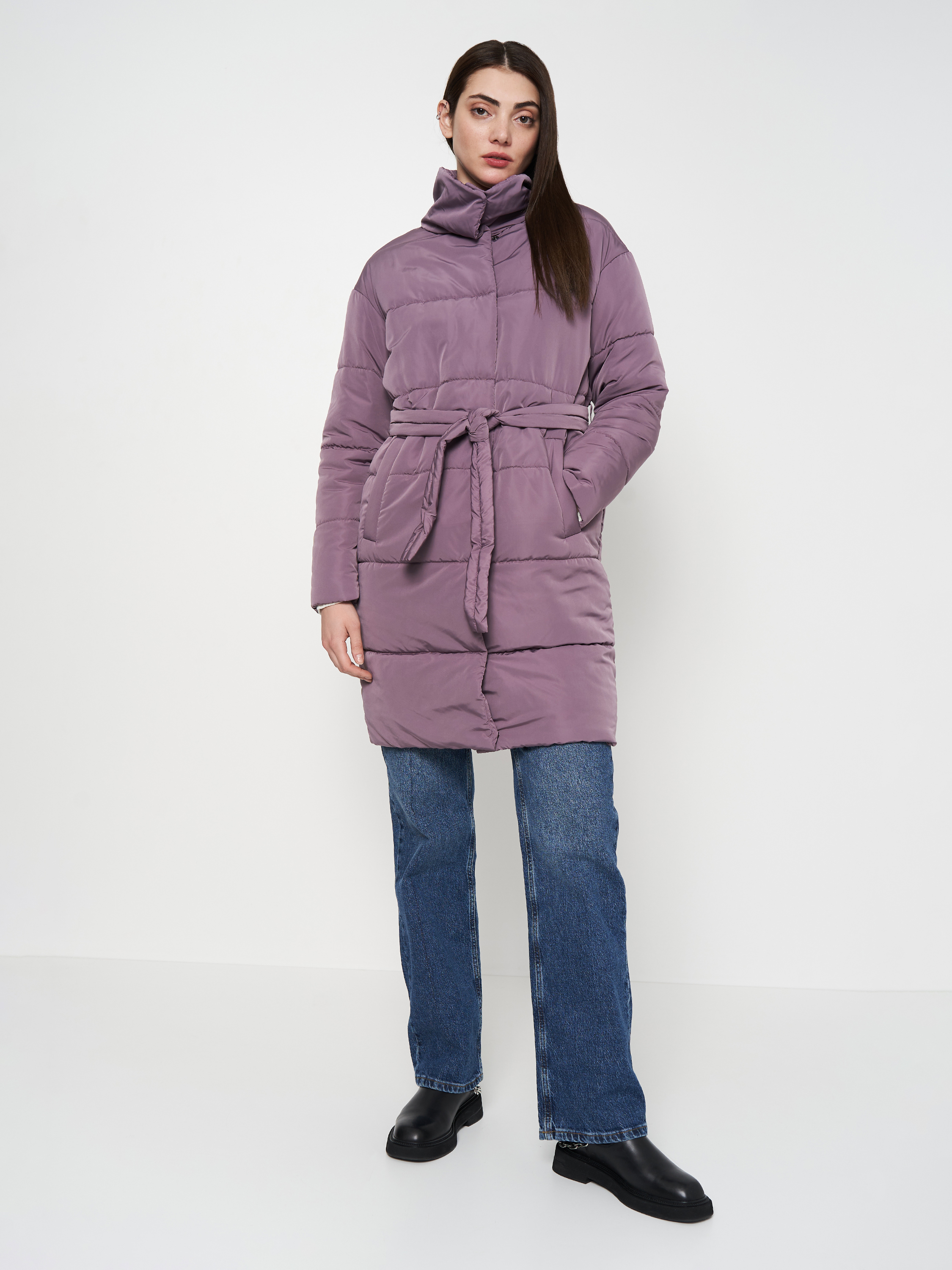 Акція на Куртка демісезонна жіноча X-Woyz LS-8890-19 42 Фіолетова від Rozetka