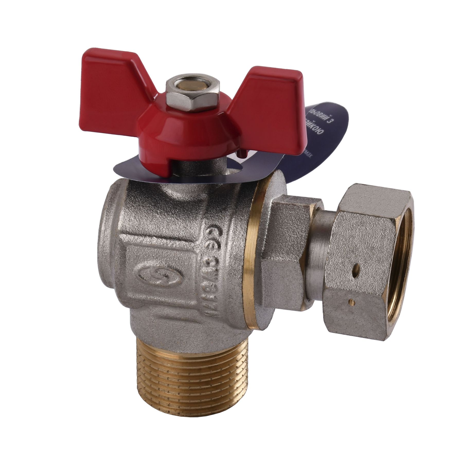 Кран шаровый угловой с накидной гайкой Solomon 3/4″ НВ PN40 160402 ...