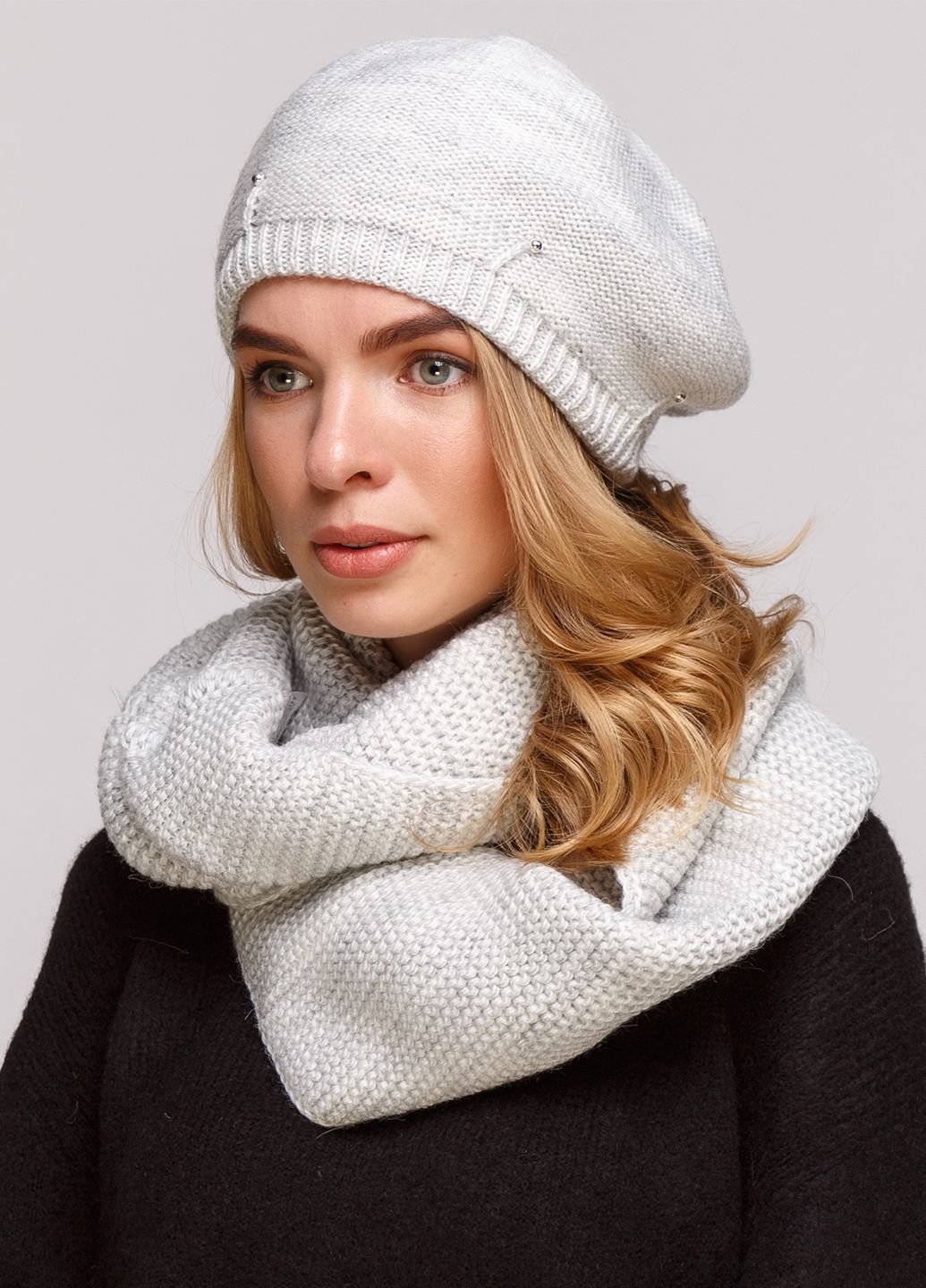 

Комплект (берет, шарф-снуд) Fashion Star 56-60 см Светло-серый 660106