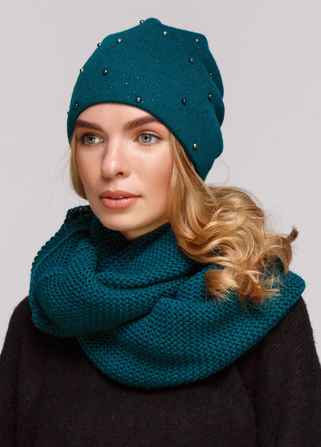

Комплект (шапка, шарф-снуд) Fashion Star 56-60 см Зелёный 660040