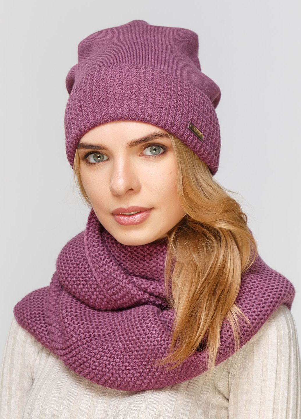 

Комплект (шапка, шарф-снуд) Fashion Star 56-60 см Фиолетовый 660410