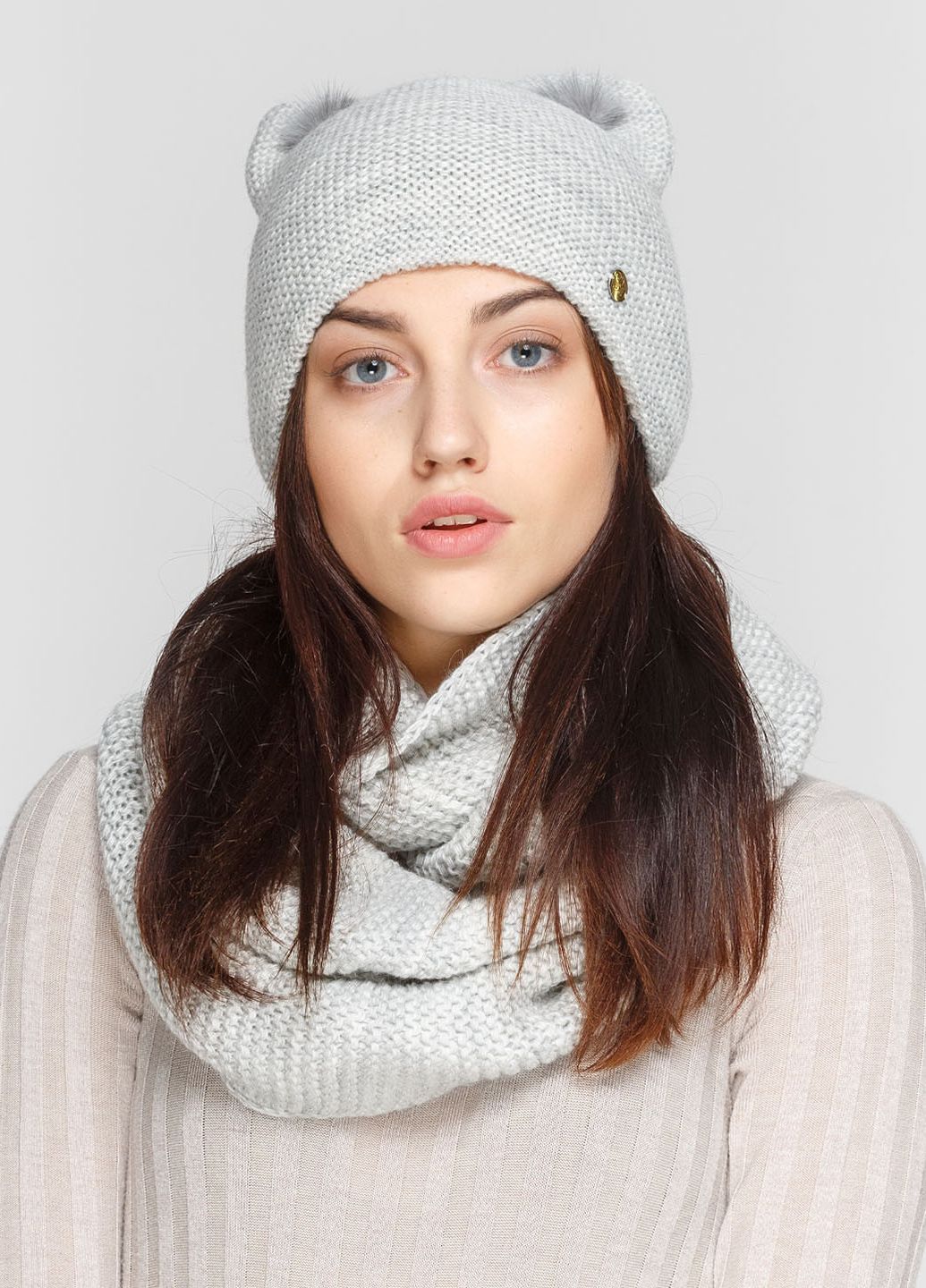 

Комплект (шапка, шарф-снуд) Fashion Star 56-60 см Дым 660474