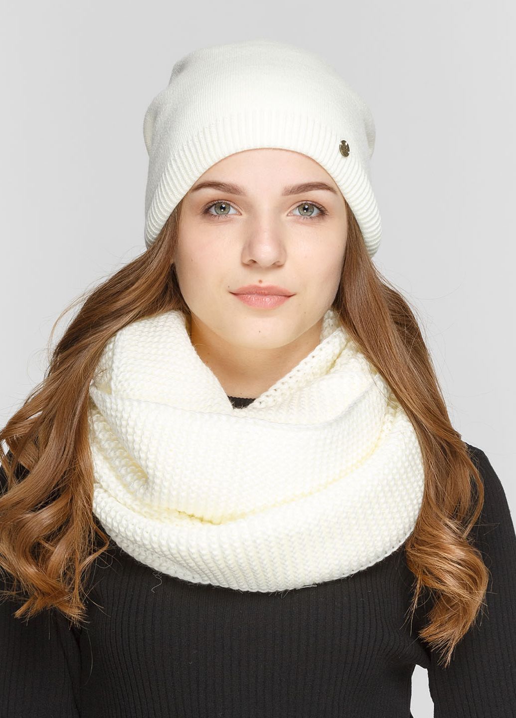 

Комплект (шапка, шарф-снуд) Fashion Star 56-60 см Молочный 660422