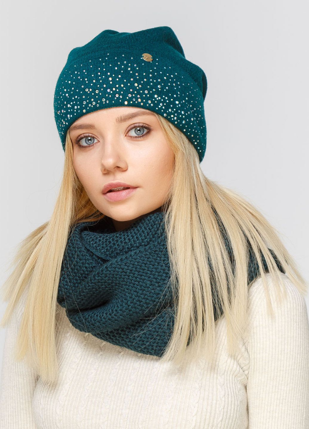 

Комплект (шапка, шарф-снуд) Fashion Star 56-60 см Зелёный 660434