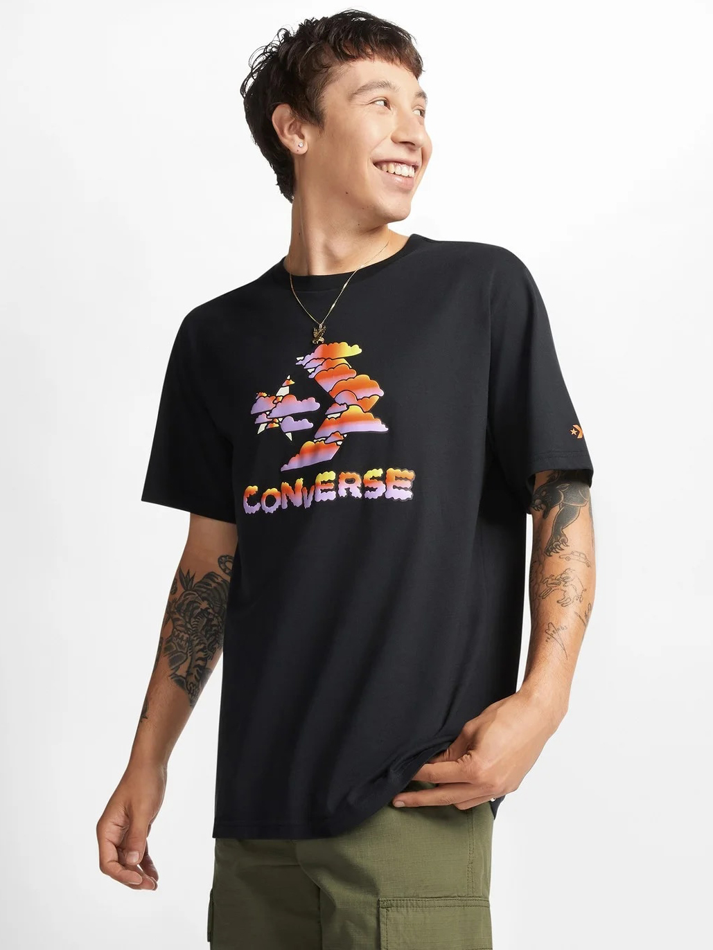 Акция на Футболка Converse Cloud Sky Tee Converse Black 10024587-001 S от Rozetka