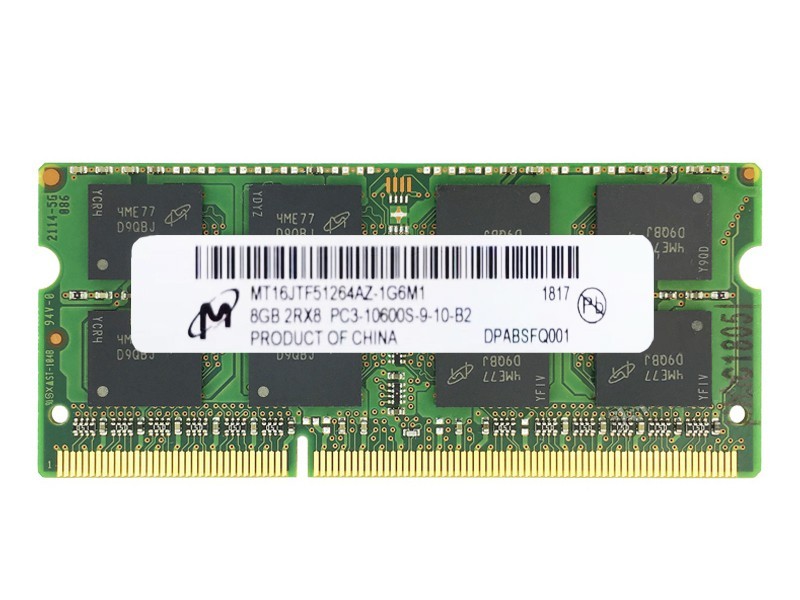 Оперативная память Micron SODIMM DDR3 8Gb 2Rx8 1333Mhz PC3-10600S-9-10 ...