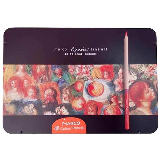 

Олівці FineArt-48TN 48 кольорів металева коробка кедр