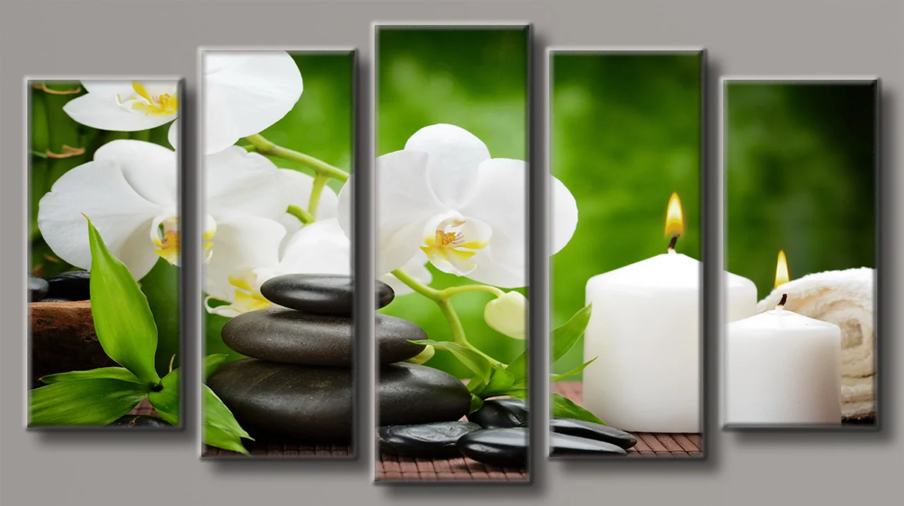 

Модульная картина на холсте из 5-ти частей "Spa / СПА" 128х71 см