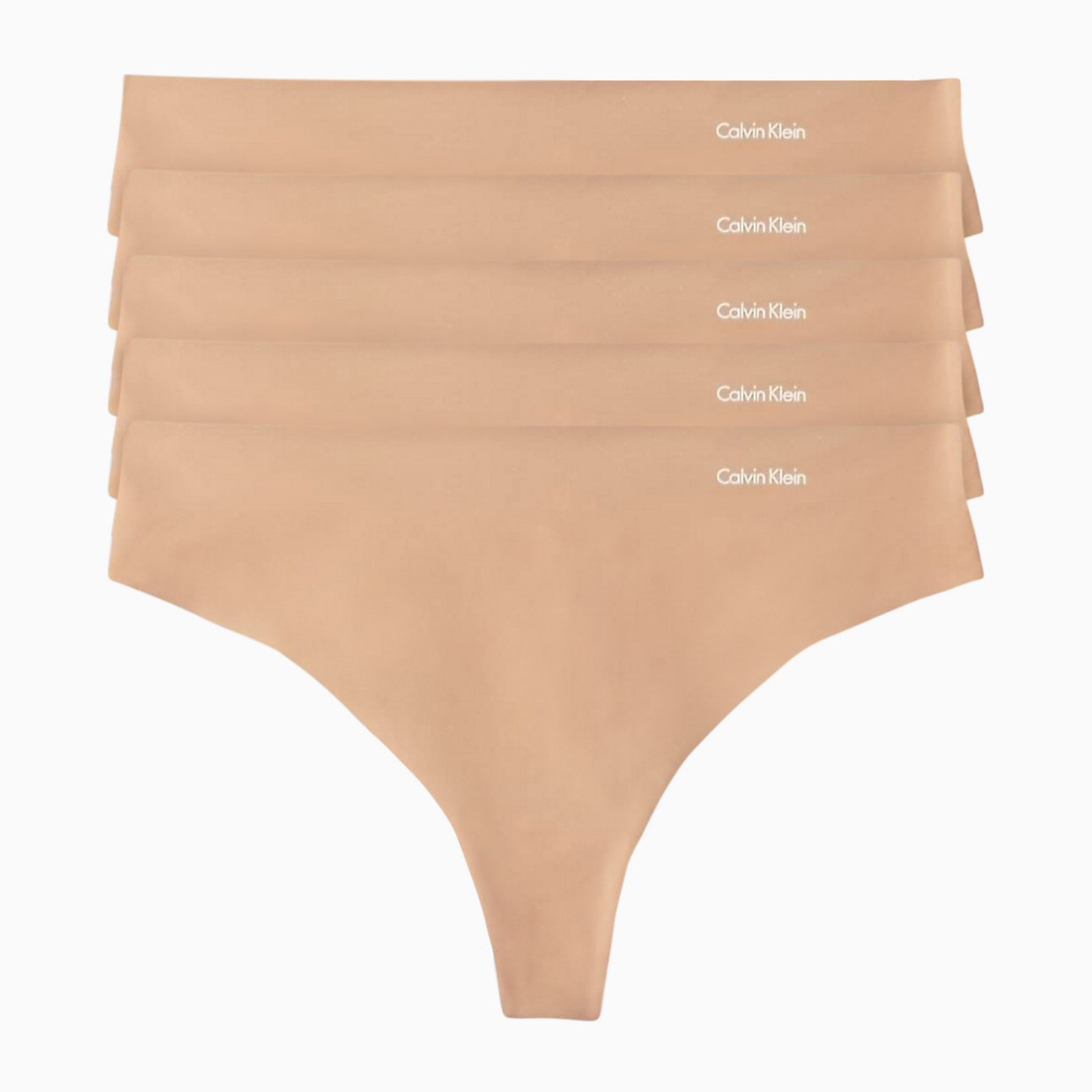 Набор трусиков танга Calvin Klein Underwear 792056570 M 5 шт Бежевый ...