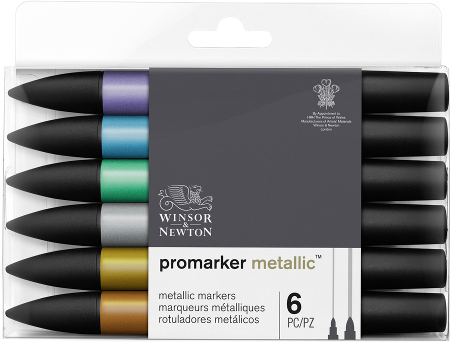 

Набор двухсторонних маркеров Winsor Newton Promarker Металлик 2 6 цветов (290135)