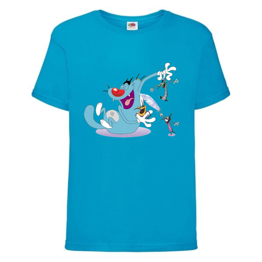 

Футболка детская Огги и тараканы (Oggy and cockroaches) синяя (top OG blu2) 104 см
