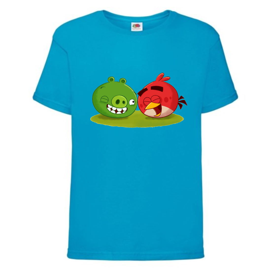 

Футболка детская Энгри Бердс (Angry Birds) голубая (AB-red&svin-blue) 104 см