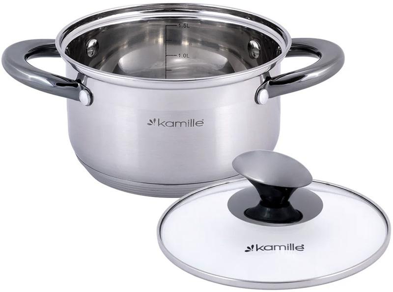 

Кастрюля Kamille Groningen 1.5л из нержавеющей стали с 5-слойным индукционным дном