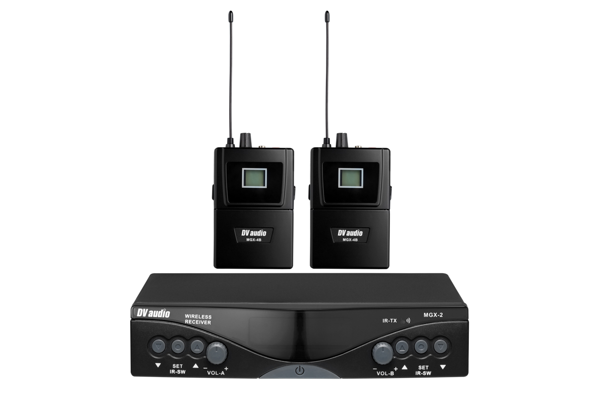 

Радиосистема DV audio с двумя поясными передатчиками и гарнитурами телесного цвета MGX-24B
