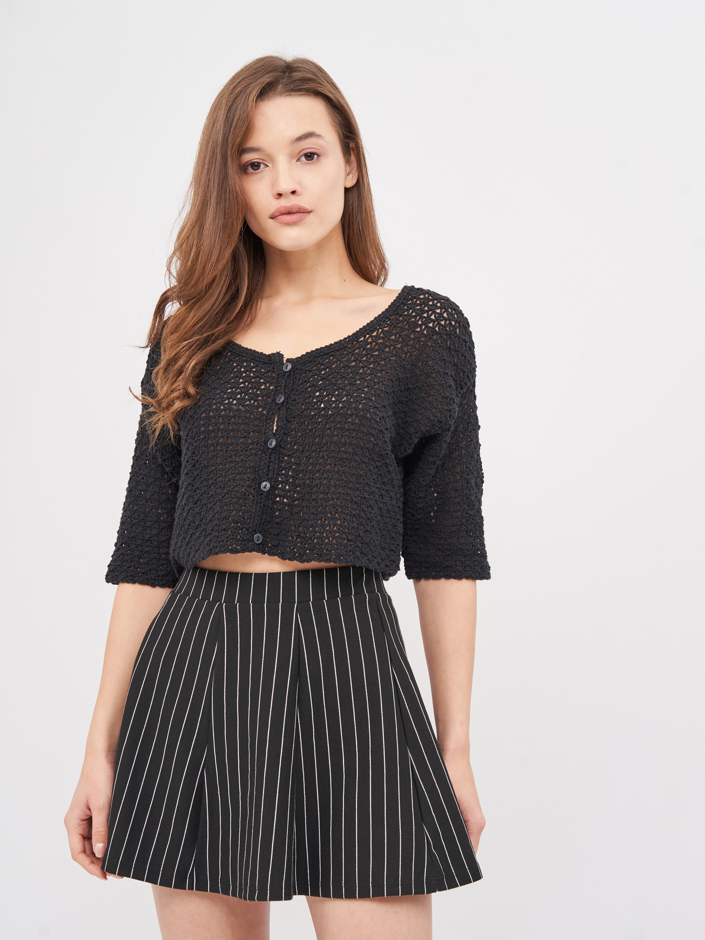 

Топ Pull & Bear 9559/321/800  Черный, Топ Pull & Bear 9559/321/800 S Черный