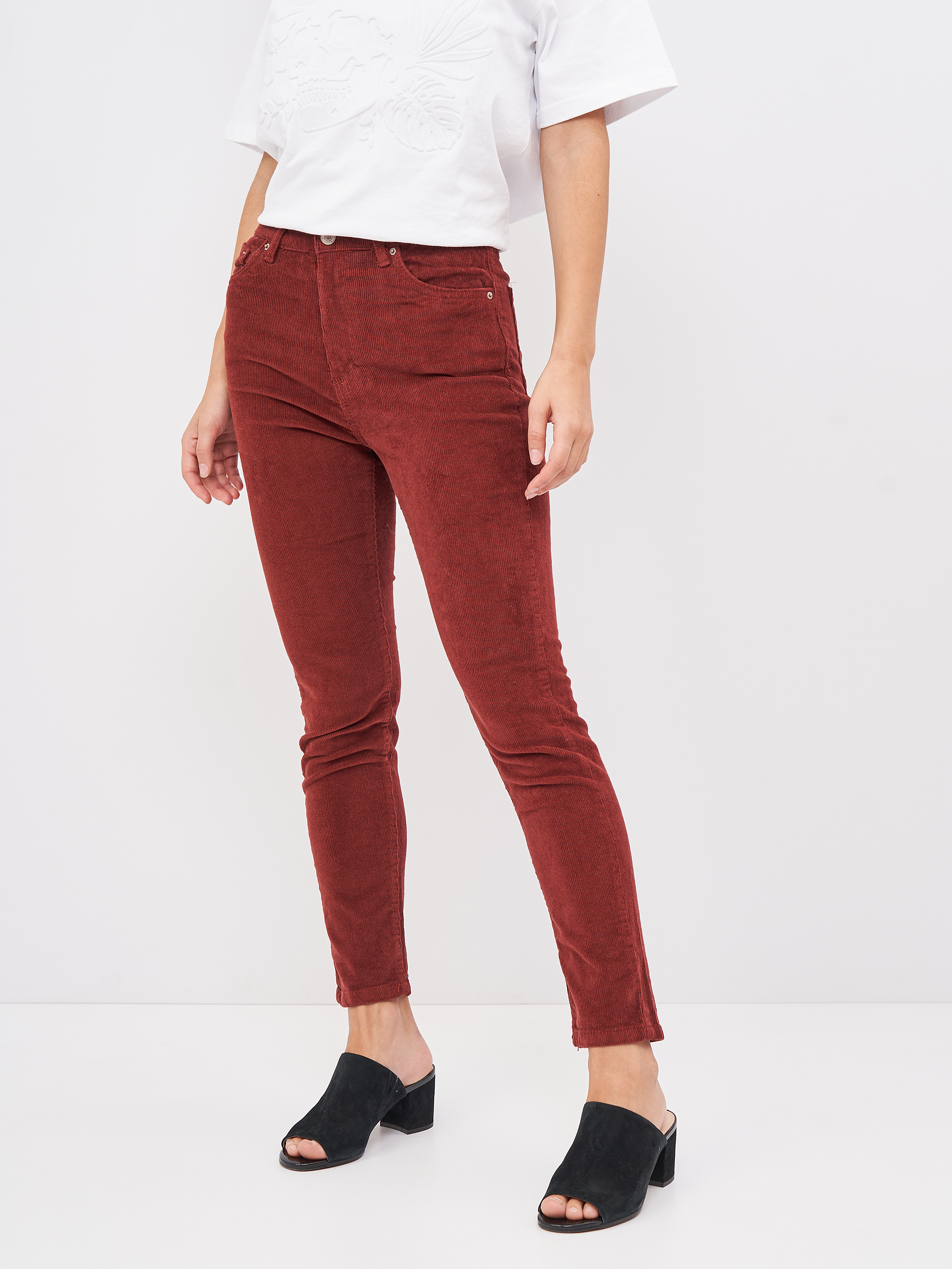 

Брюки вельветовые Pull & Bear 9680/320/605 36 Бордовые
