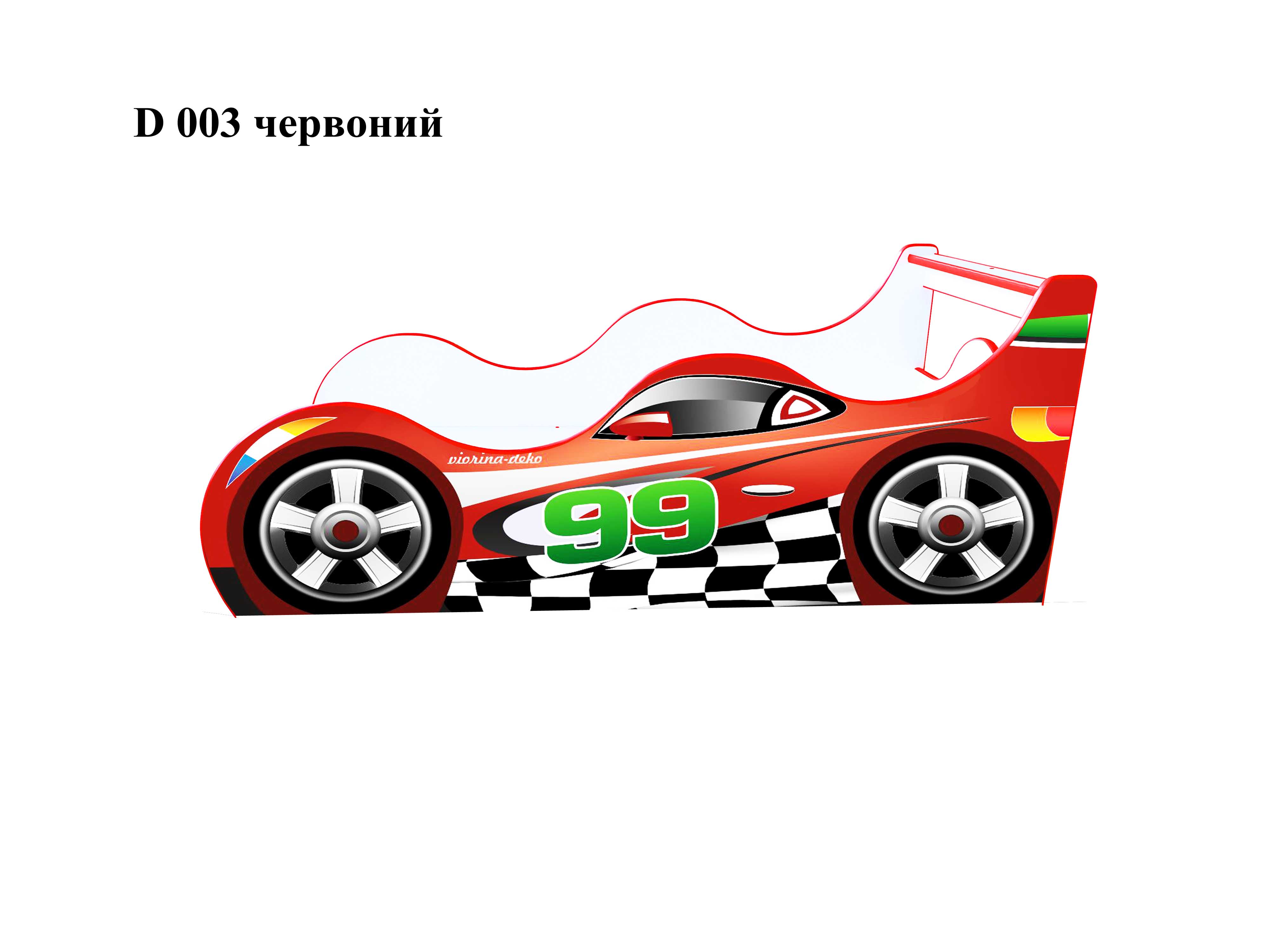

Кровать машина Драйв D 003 из ламинированного ДСП 80х170 красный Viorina-Deko