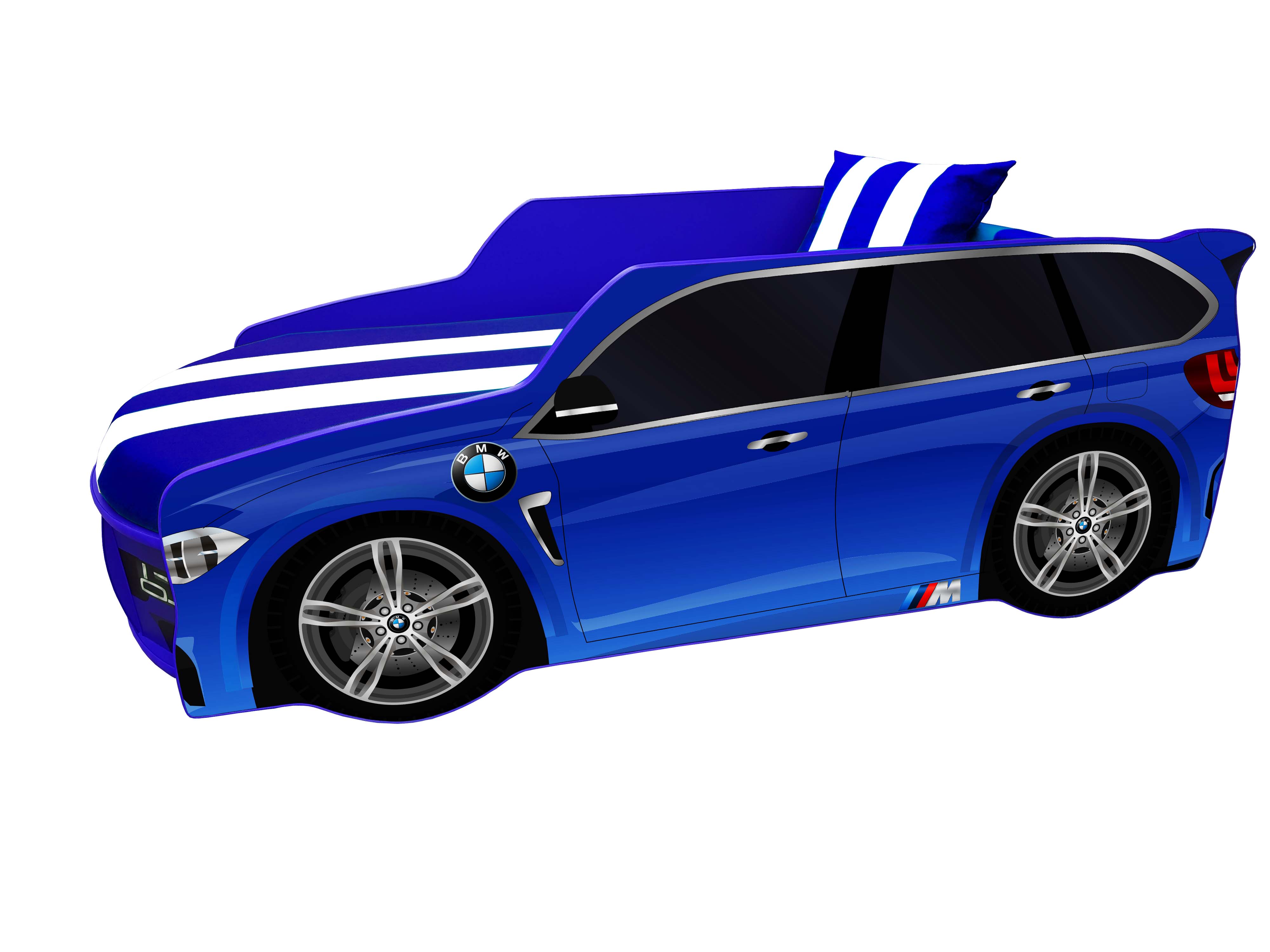 

Кровать машина Premium P002 с матрасом, мягким спойлером и подушкой 80х180 синий Viorina-Deko без подсветки и подъемника