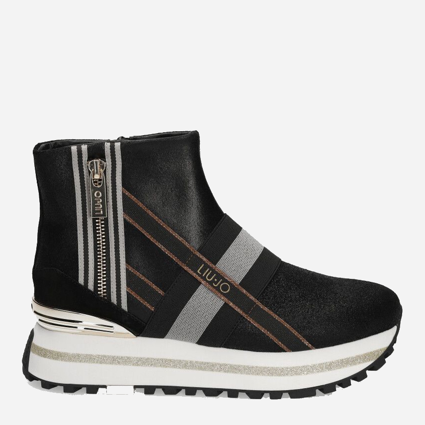 Акція на Жіночі черевики низькі Liu Jo Maxi Wonder 14 - Mid Sneaker BF0081PX05622222 36 Чорні від Rozetka