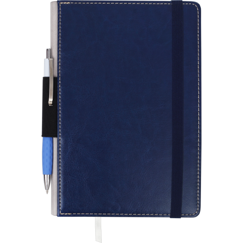 

Блокнот деловой Buromax Code А5 иск.кожа линия 96 л. т.синий (BM.295215-03)