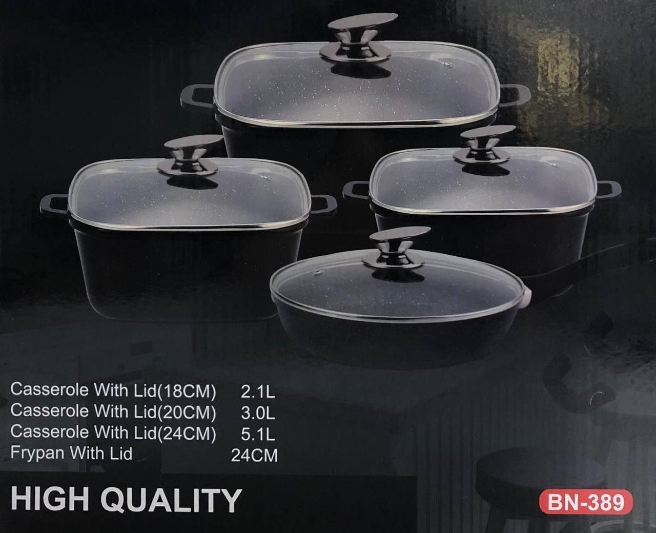 Кухонный Набор кастрюль со сковородкой и крышками Benson Elite BN-389 ...