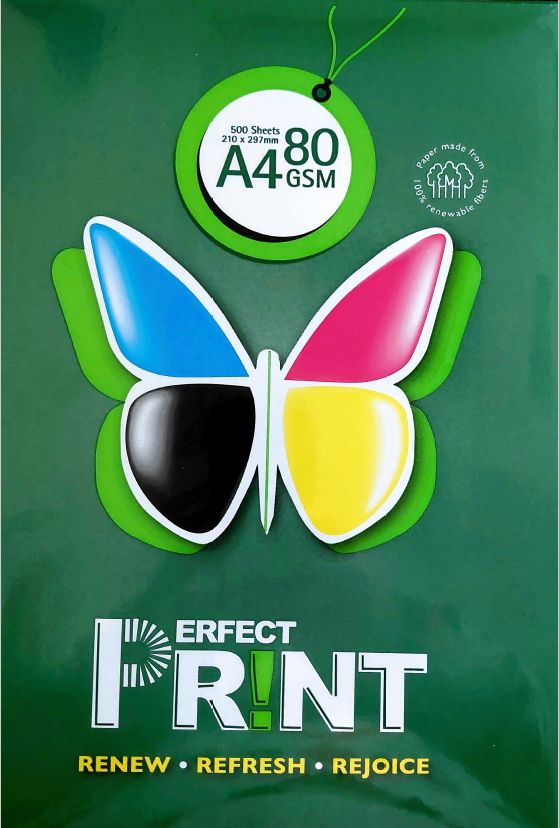 Бумага офисная Perfect Print Белая А4 80 г/м2 класс А 500 листов ...