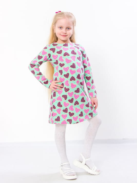 Акция на Дитяча сукня для дівчинки Носи своє 6004-043 110 см Серця м'ята (p-9468-100013) от Rozetka