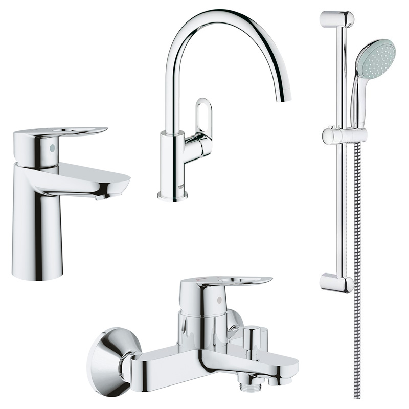 

Набор смесителей GROHE BauLoop 4 в 1 для ванны и кухни (23337+32815/23603+27598001+31368)