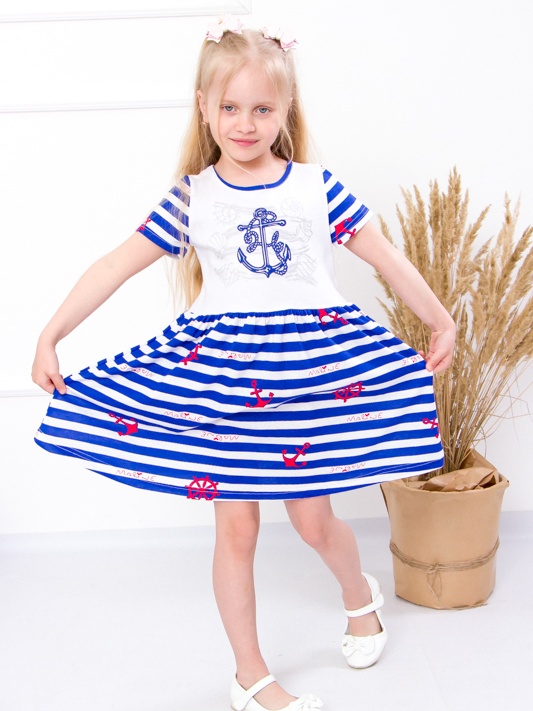 Акція на Дитяча літня сукня для дівчинки Носи своє 6118-002-33 92 см Якір (синя) (p-4791-43686) від Rozetka