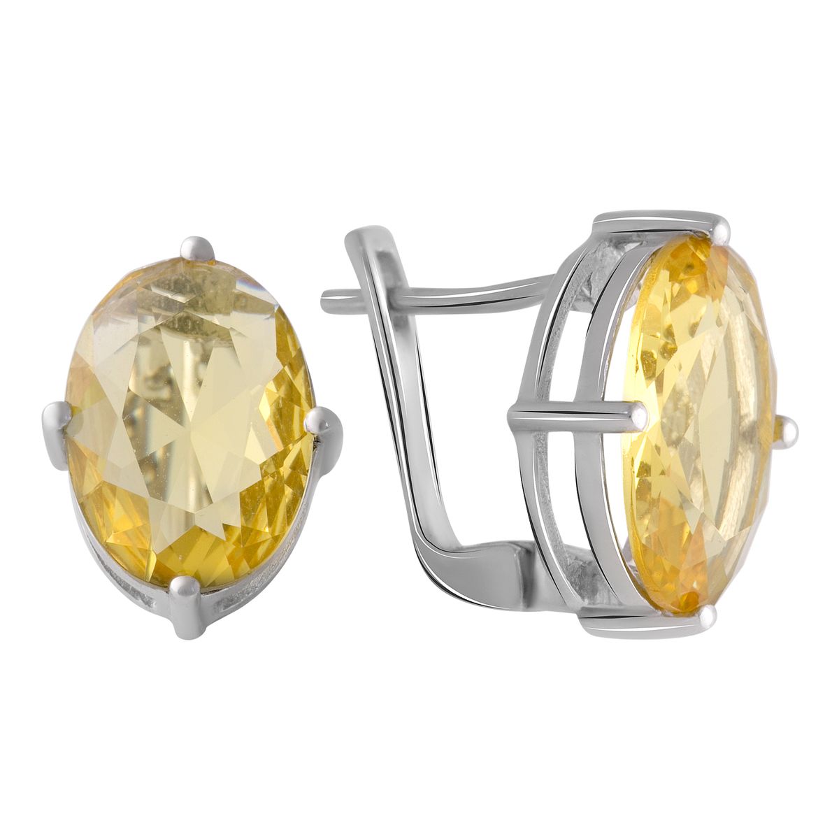 

Серебряные серьги SL с цитрином nano
