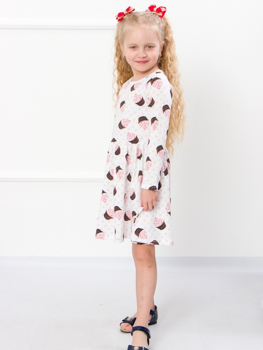 Акція на Дитяча сукня для дівчинки Носи своє 6117-043 92 см Тістечка (біла) (p-3532-70218) від Rozetka