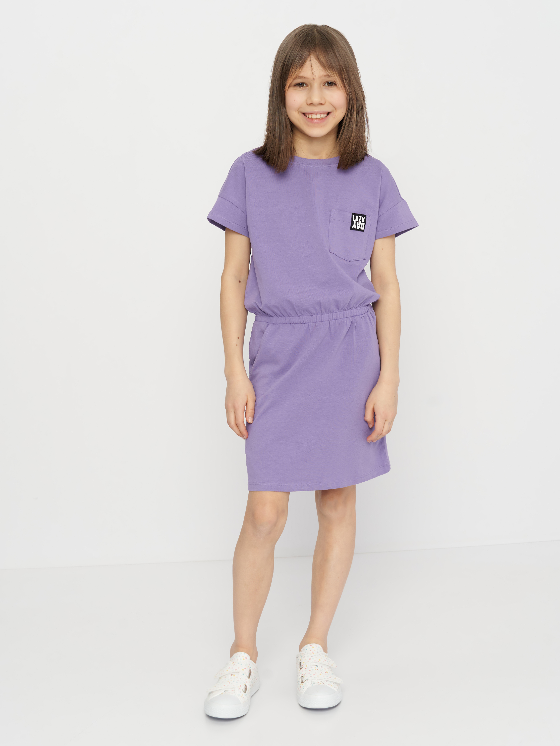 Акція на Дитяча літня сукня для дівчинки Coccodrillo Everyday Girl WC2129201EVG-016 104 см Фіолетова від Rozetka