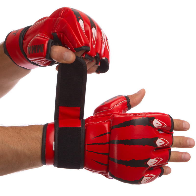 

Перчатки для смешанных единоборств MMA PU ZELART BO-1394 размер S , красный /2