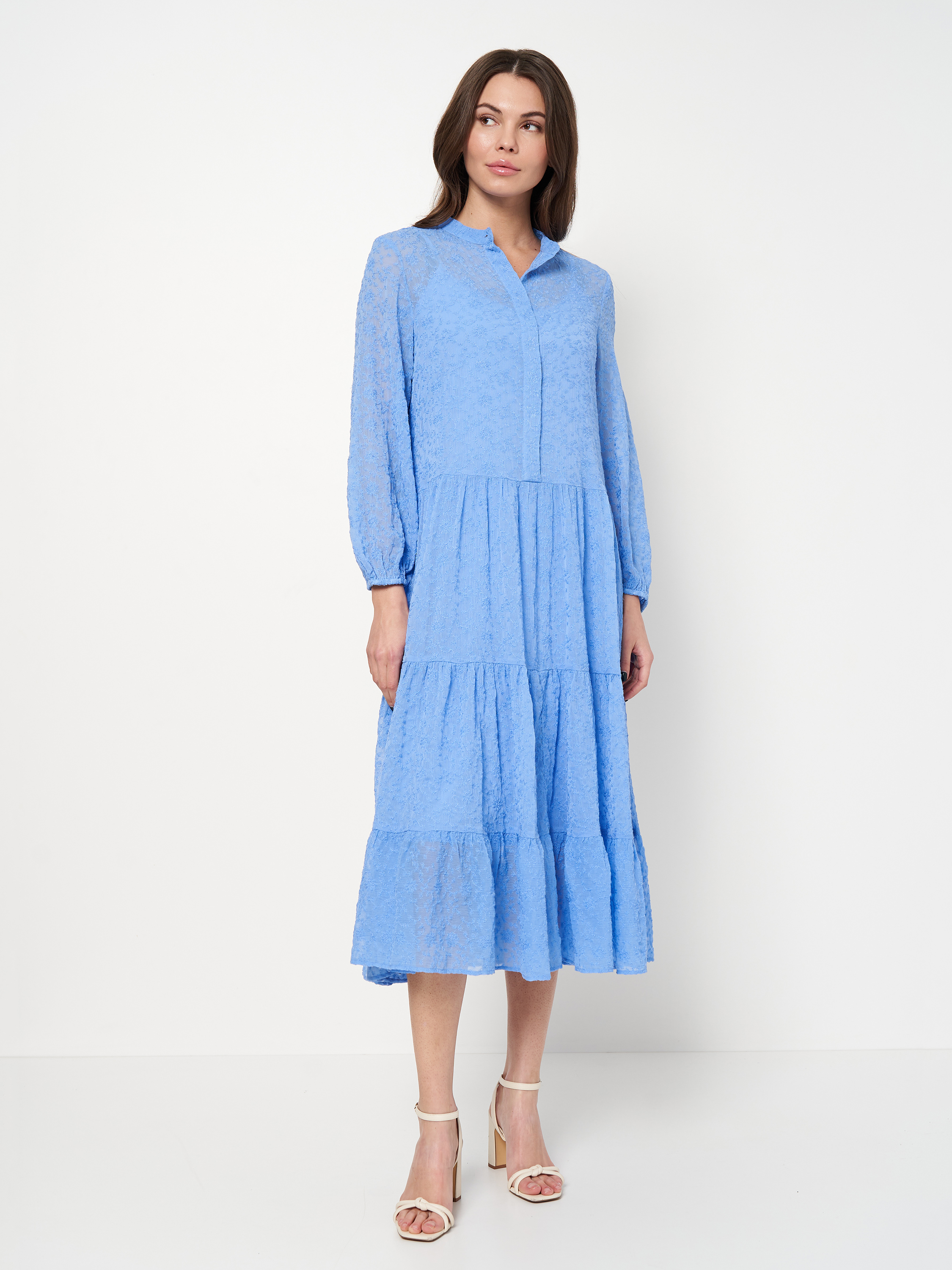 Акція на Сукня-сорочка довга осіння жіноча H&M 0734113-001 38 Блакитна (СА2000001962206) від Rozetka