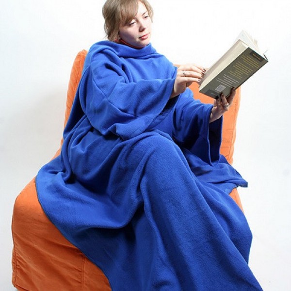 

Плед с рукавами двухслойный флис Халат одеяло Snuggie Синий