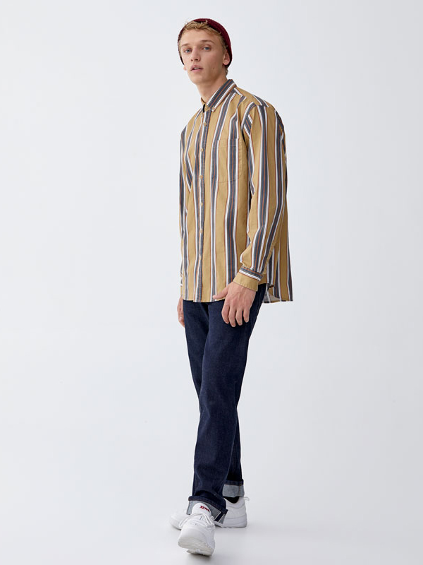 

Рубашка Pull & Bear 9471-513-707 XS Бежевая в полоску