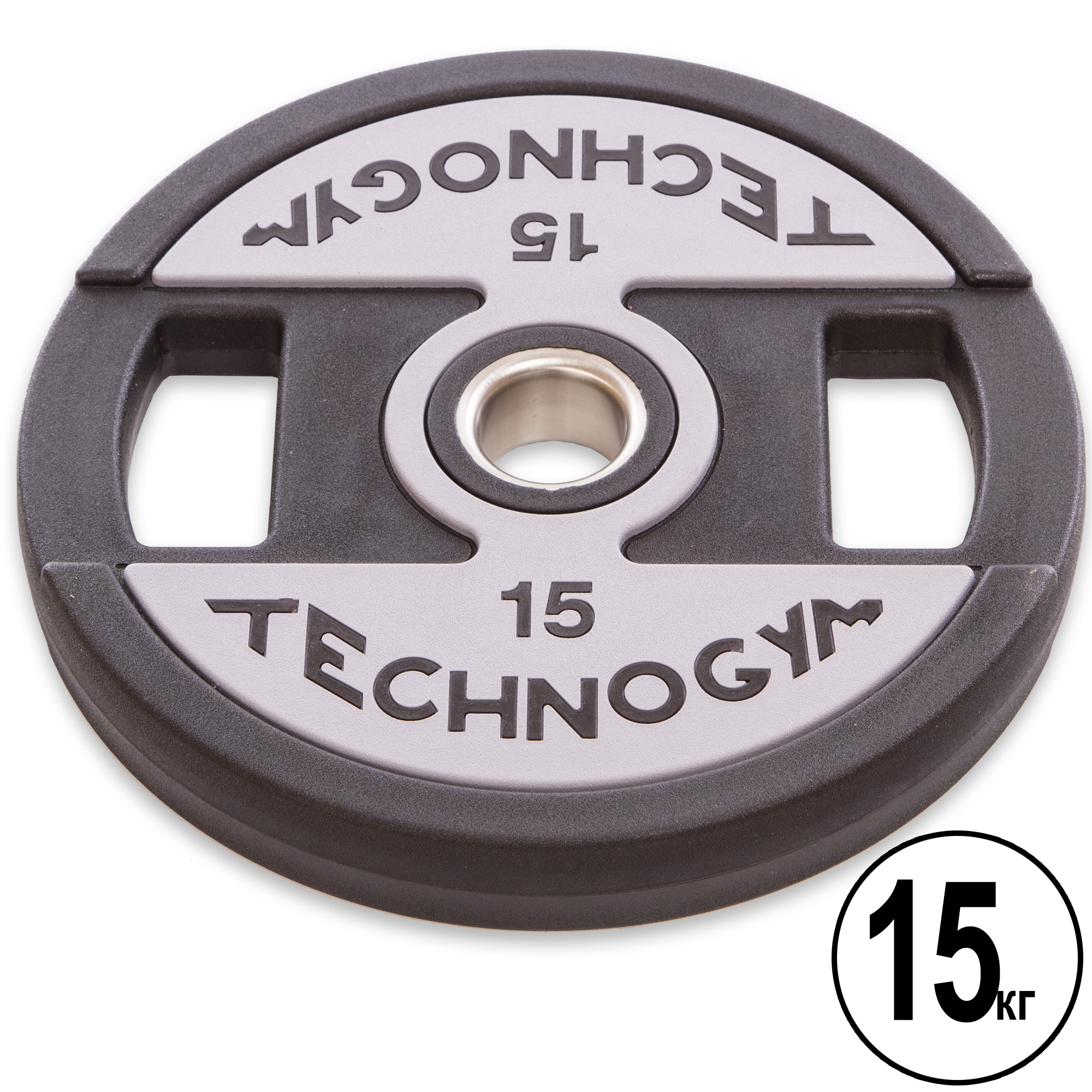 

Блины (диски) полиуретановые с хватом и металлической втулкой d-51 мм. TECHNOGYM 5 кг.